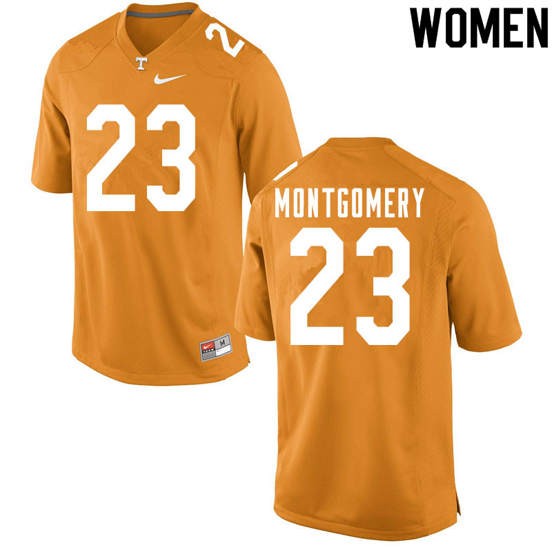 Women #23 Isaiah Montgomery Tennessee Volunteers College Football Jerseys Sale-Orange